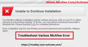 How To Resolve Various McAfee Antivirus Errors? Www.Mcafee.com/activate